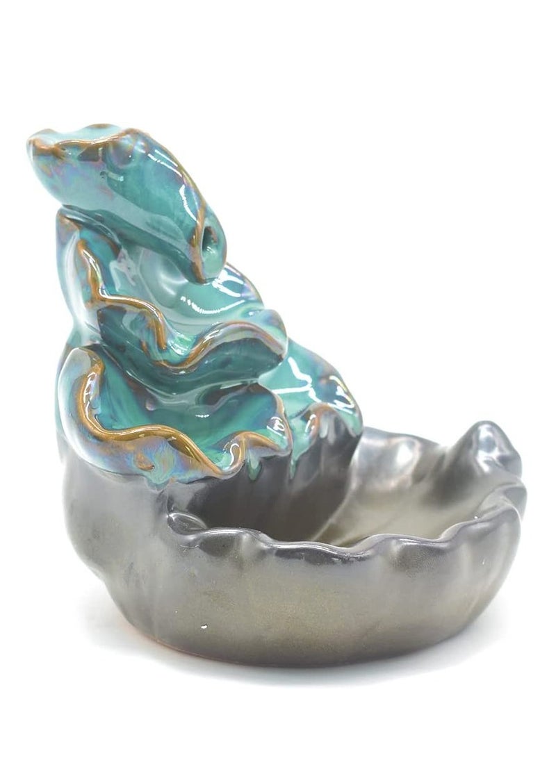Incense Burner, Waterfall Incense Burner, Ceramic Backflow Lotus Incense Holder, Home Decor Aromatherapy Ornament for Desk, Unique Gifts for Women Men