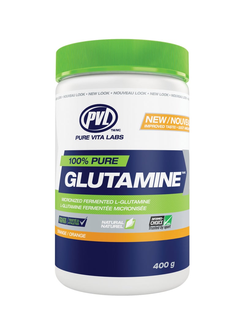 100% Pure Glutamine 400g - Orange