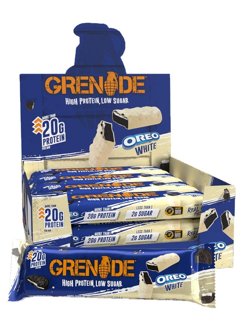 Grenade Hi Protein Bar Oreo White Flavor 60g Pack of 12