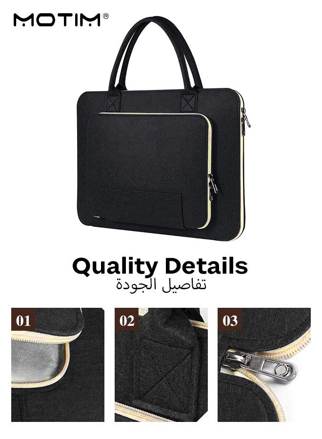 Laptop Bag 14 Inch, Laptop Sleeve Bag, Handle Wool Felt Laptop Sleeve Case, Notebook Tablet IPAD Case Computer Handbag Business Briefcase for Apple Macbook Air Pro