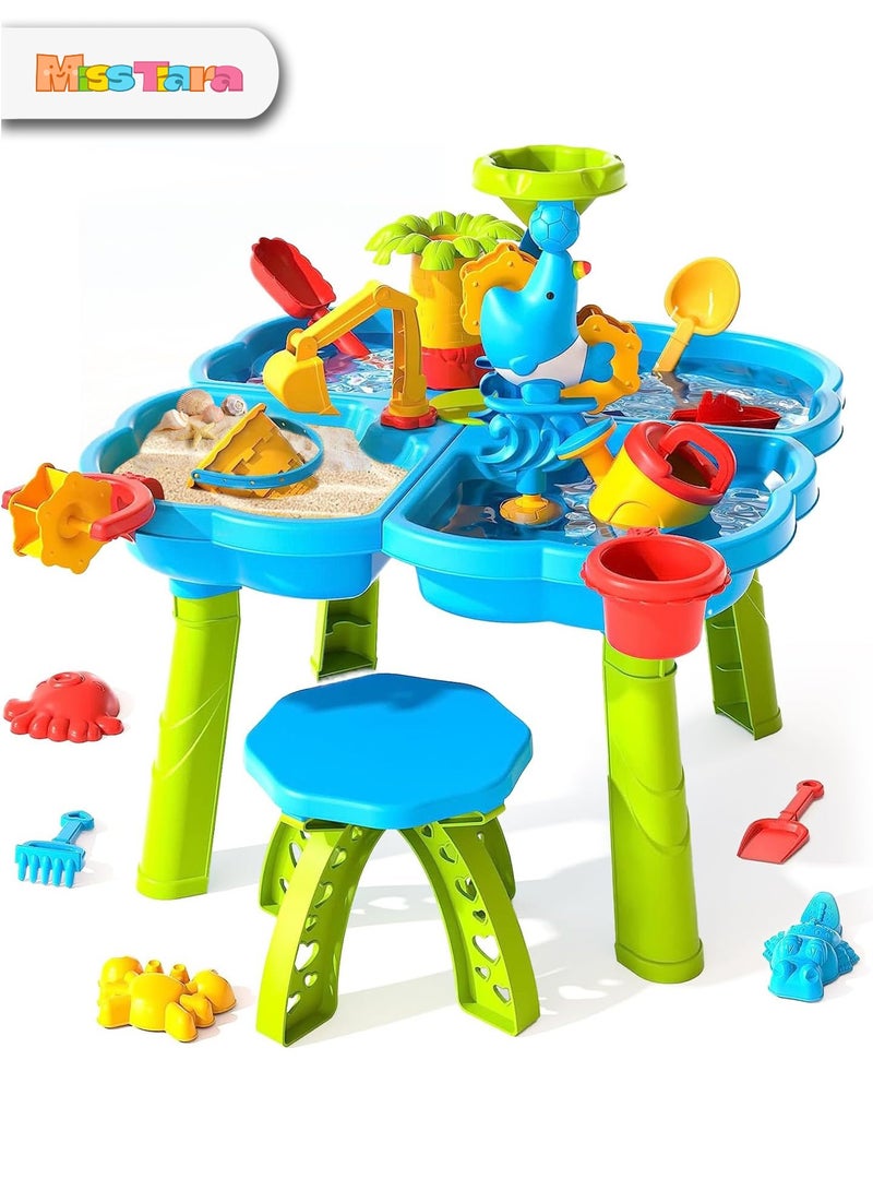 Kids Water Table 4 IN 1 Sand Water Game Tables Sport Outdoor Toys Summer Beach Toys for Boys Girls