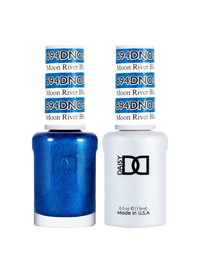 Dnd Gel Polish Set 1 Each Of Blue Gel Polish And Blue Nail Polish 694 Moon River Blue 0.5 Fl Oz