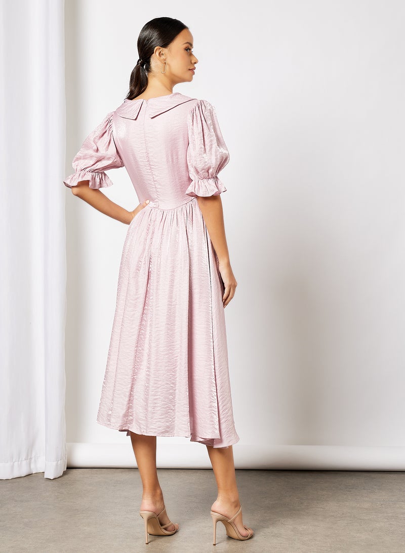 Patsy Collar Midi Dress Pink