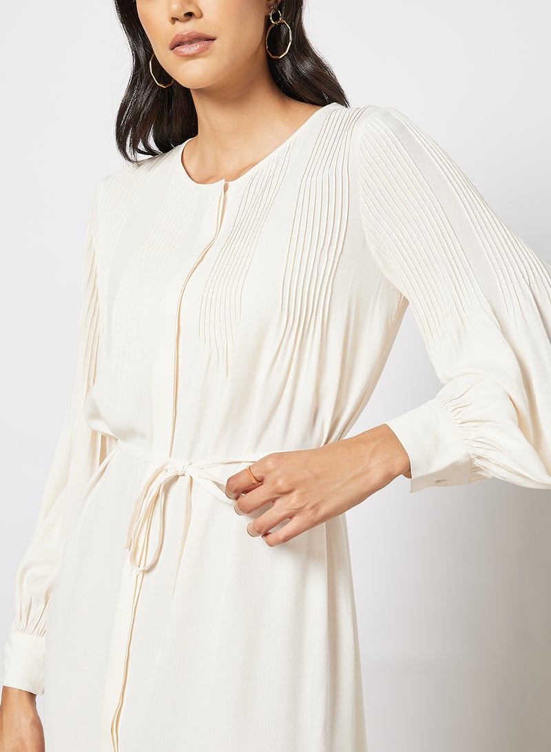 Hevira Long Sleeve Midi Dress Eggnog