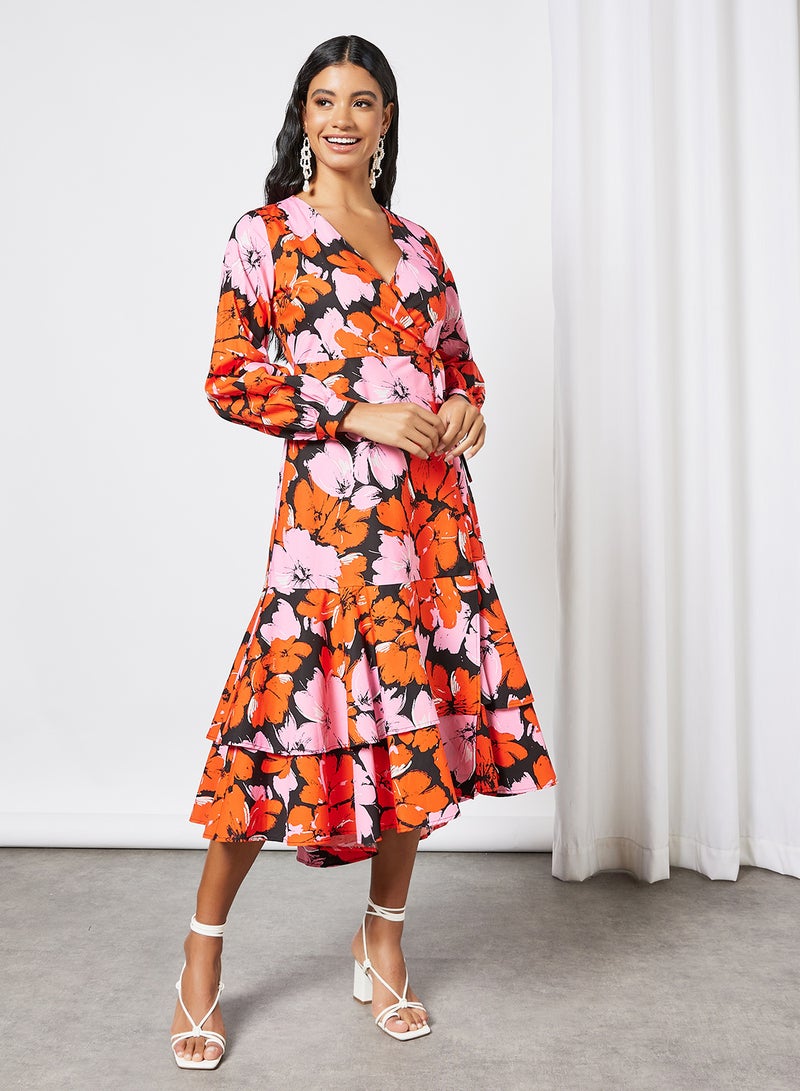 Floral Midi Dress Multicolour