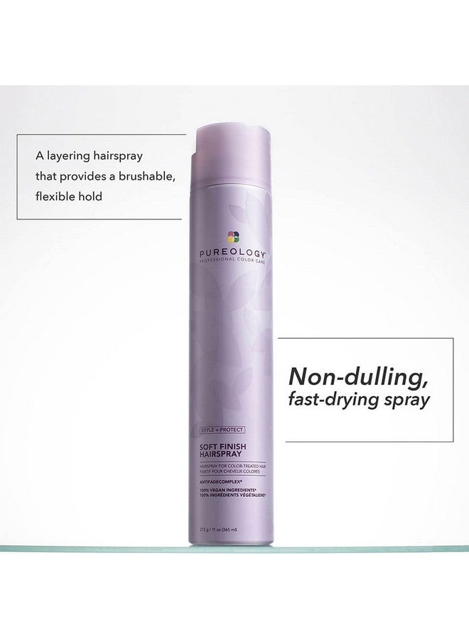 Style + Protect Soft Finish Hairspray For Colortreated Hair Flexible Hold Nondrying Hairspray Silicone Free Vegan Updated Packaging 2.1 Oz.