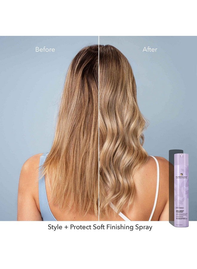 Style + Protect Soft Finish Hairspray For Colortreated Hair Flexible Hold Nondrying Hairspray Silicone Free Vegan Updated Packaging 2.1 Oz.