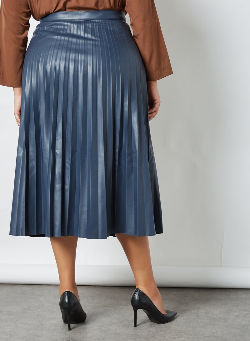 Plus Size Plisa Skirt Blue