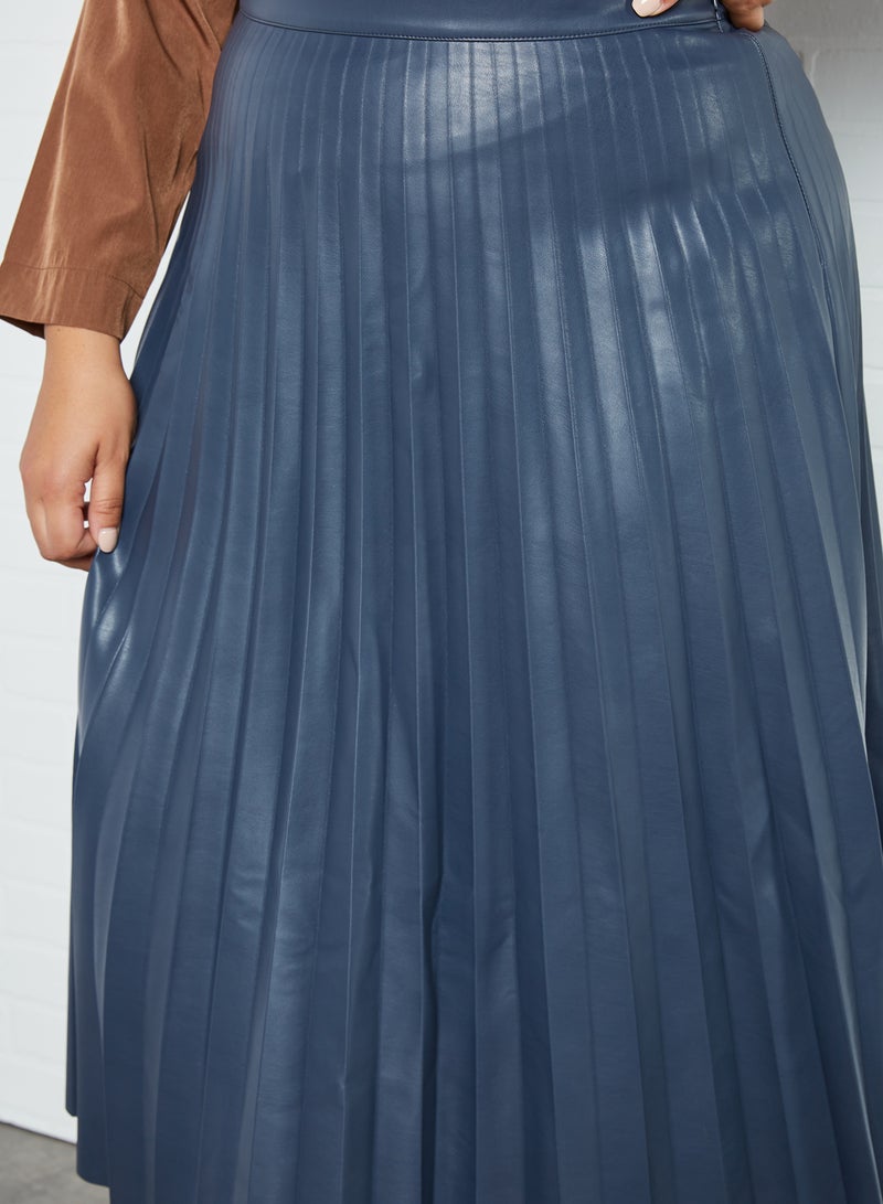 Plus Size Plisa Skirt Blue