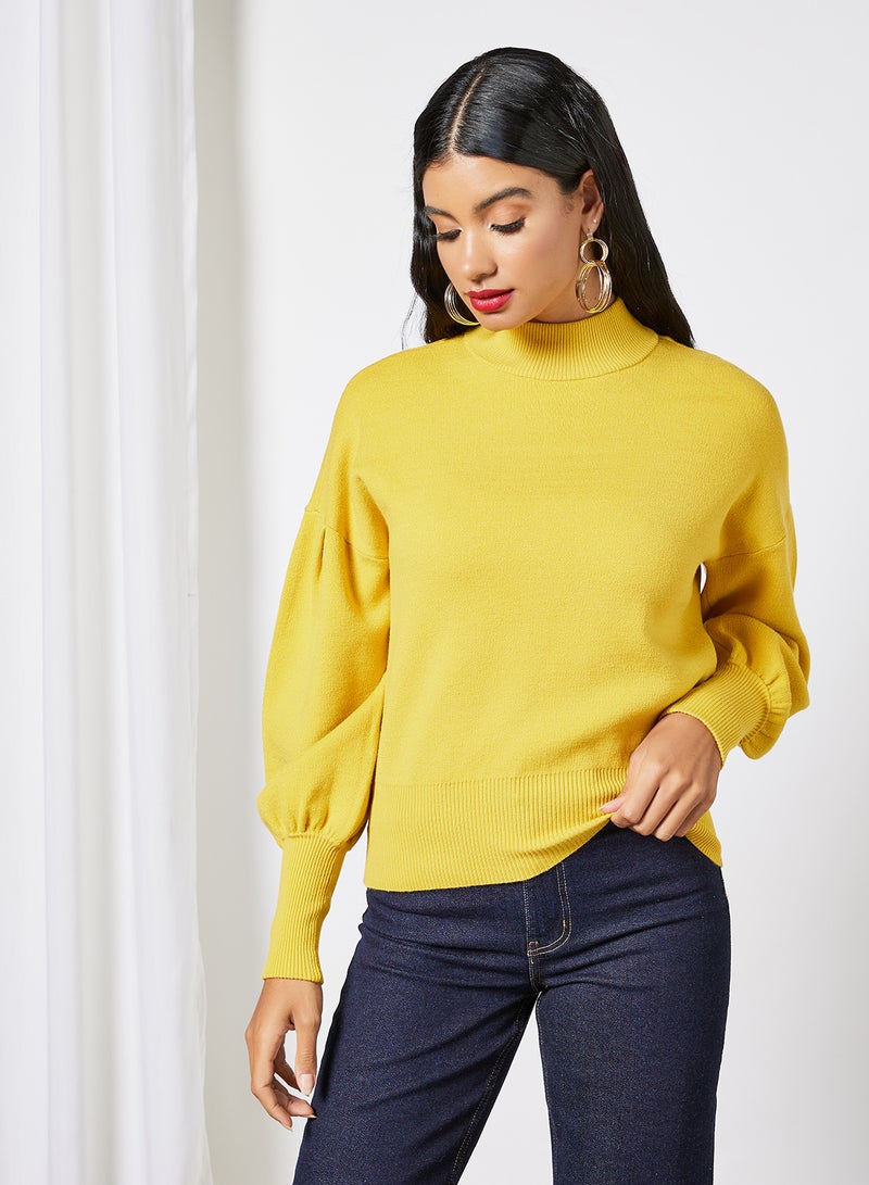 Balloon Sleeve Sweater Yellow