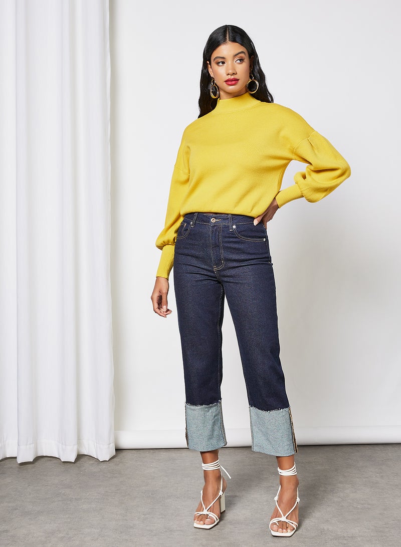 Balloon Sleeve Sweater Yellow