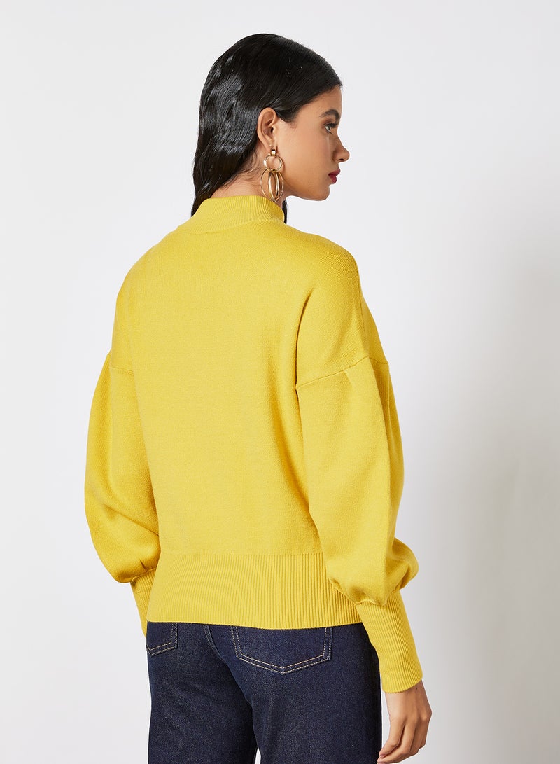 Balloon Sleeve Sweater Yellow