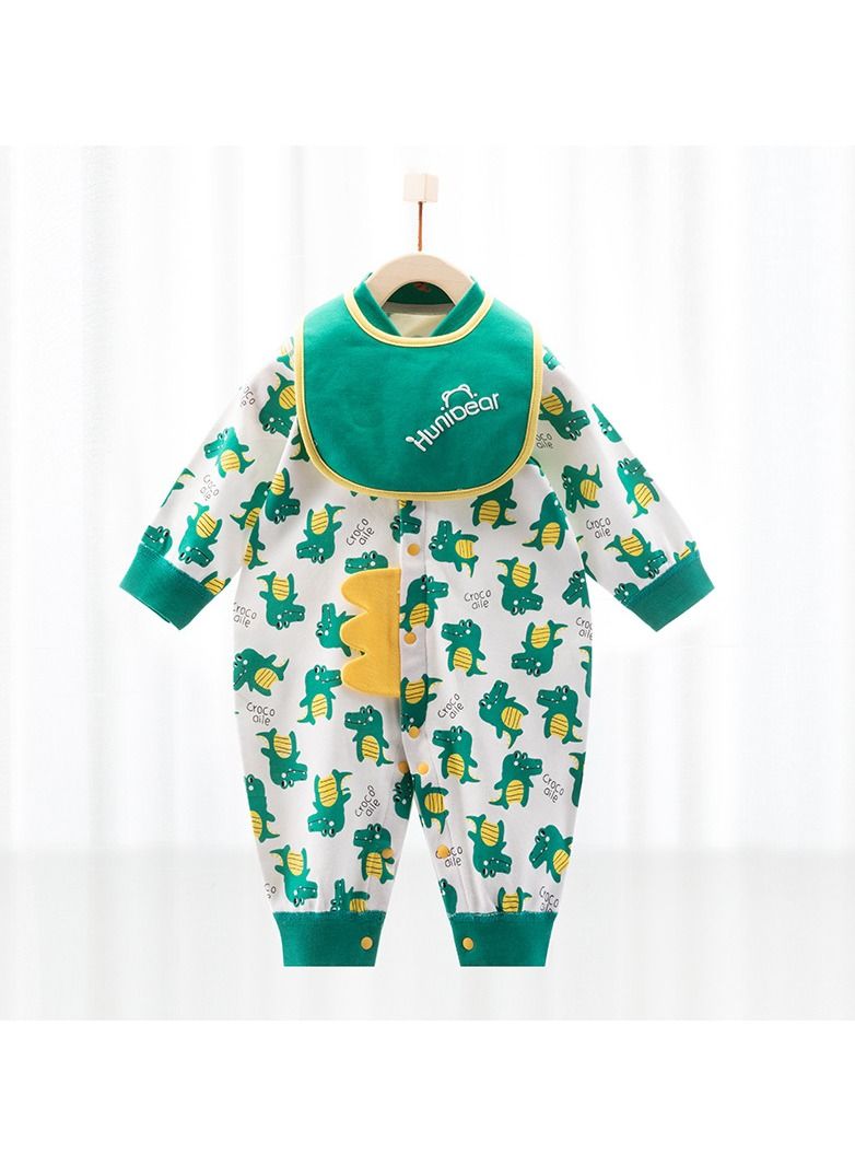 A Long-sleeved Jumpsuit For Babies And Toddlers With Bib
