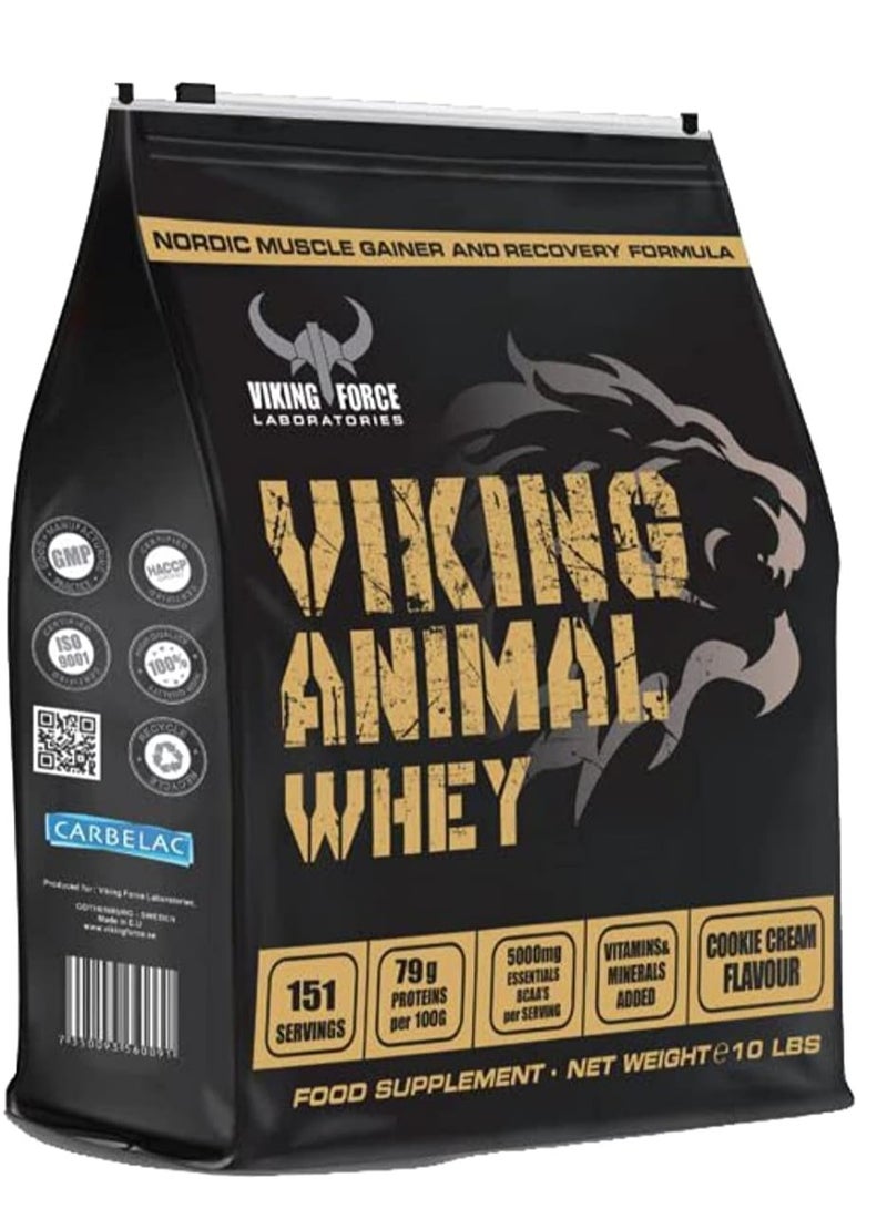 Viking Animal Whey - Chocolate Flavour Nordic Muscle Gainer and Recovery Formula, 10lbs, 151 Servings