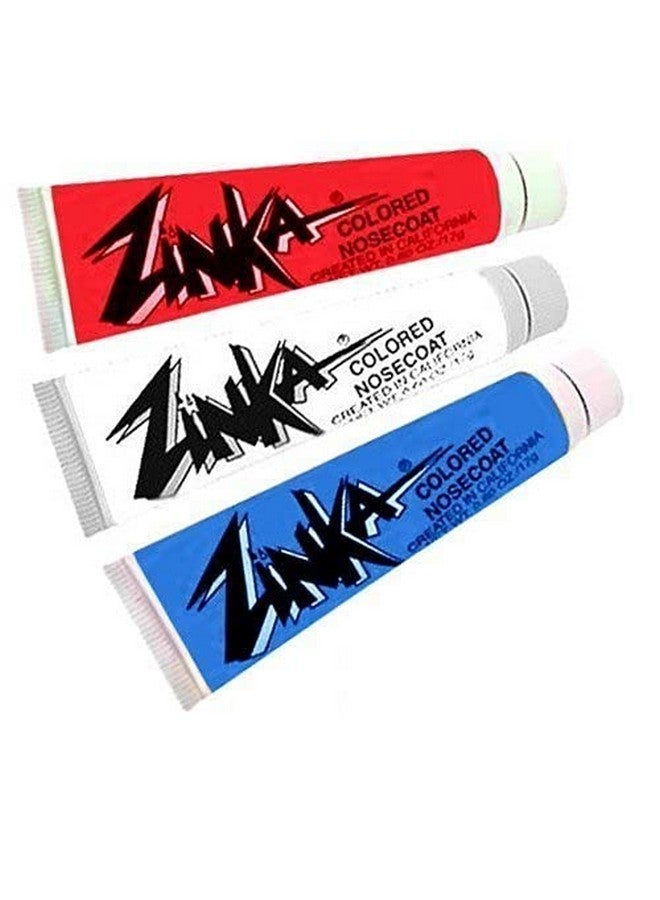 Colored Sunblock Zinc Waterproof Nosecoat 3 Pack Bundle Red White Blue