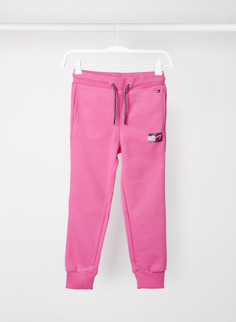 Teen Flag Print Sweatpants Exotic Pink