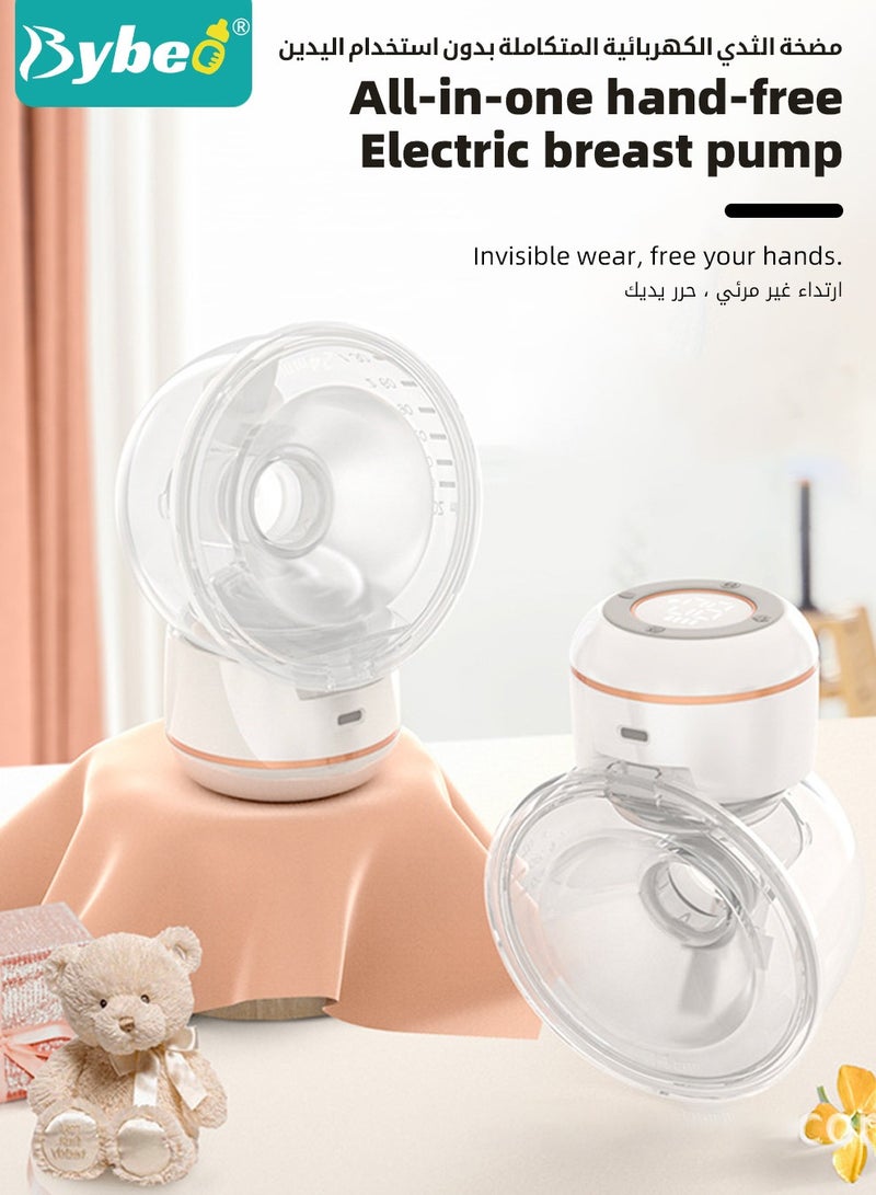 Double Electric Breastmilk Pump with 30-Pieces milk Storage Bags, Portable Wireless Breastmilk Pump with 4 Modes, 12 Levels, LCD Display, Low Noise