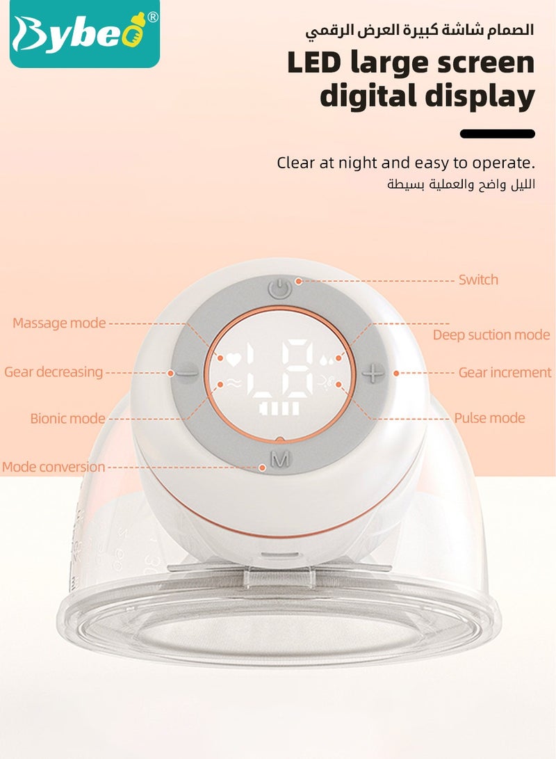 Double Electric Breastmilk Pump with 30-Pieces milk Storage Bags, Portable Wireless Breastmilk Pump with 4 Modes, 12 Levels, LCD Display, Low Noise