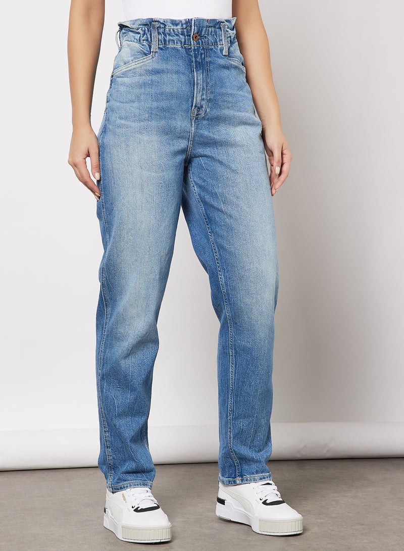 Reese Tapered Fit High Waist Jeans Blue