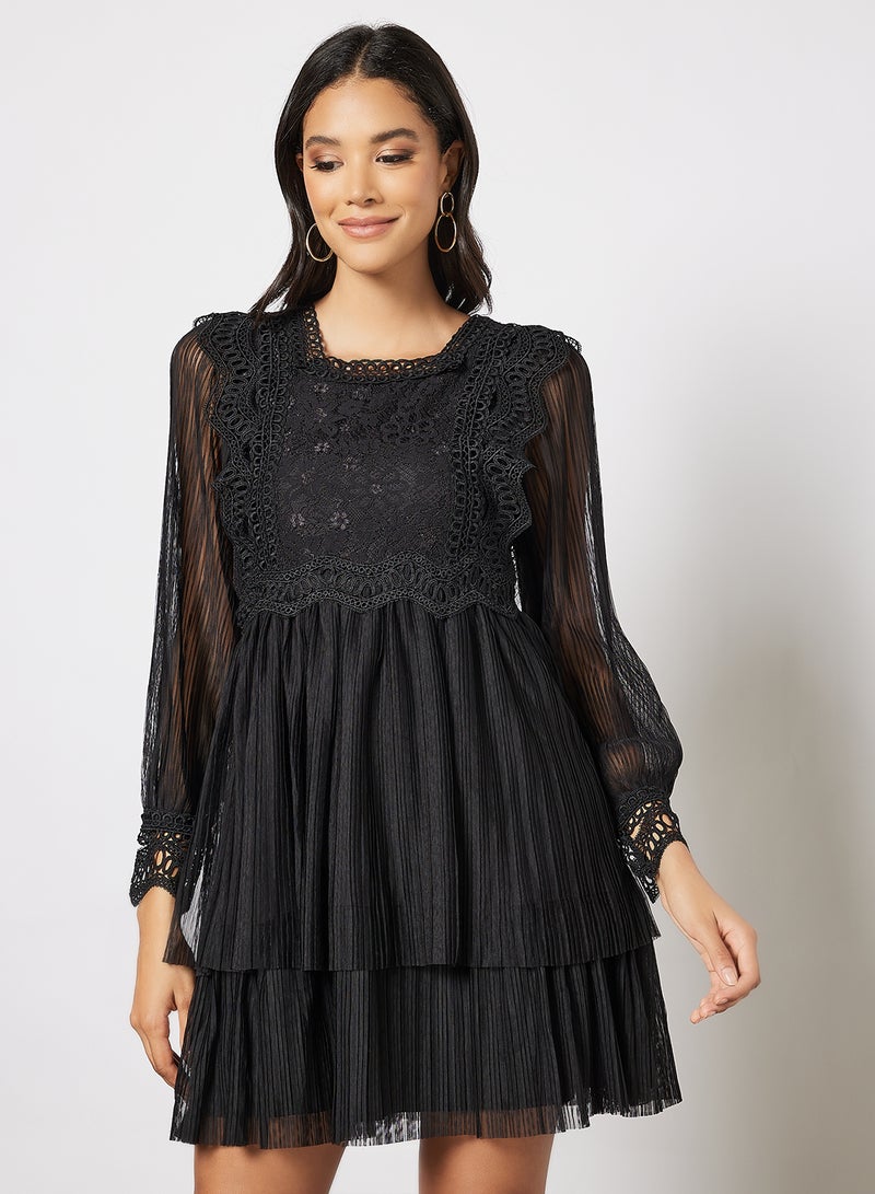 Sophia Square Neck Dress Black