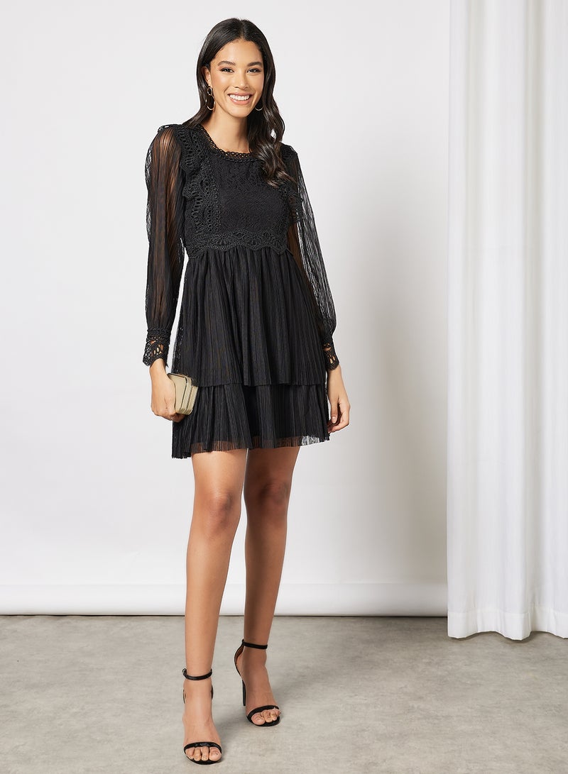 Sophia Square Neck Dress Black