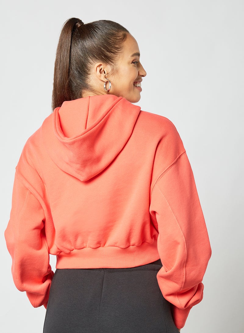 Classics Cropped Heavyweight Hoodie Coral