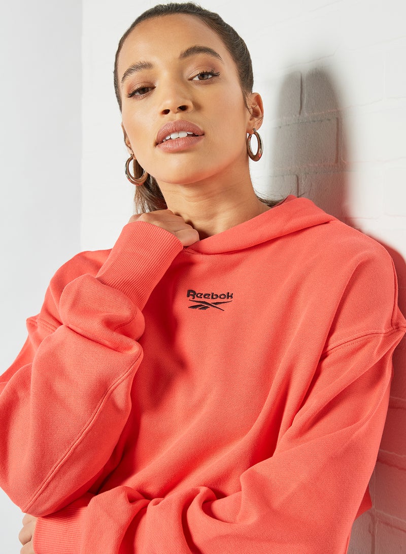 Classics Cropped Heavyweight Hoodie Coral