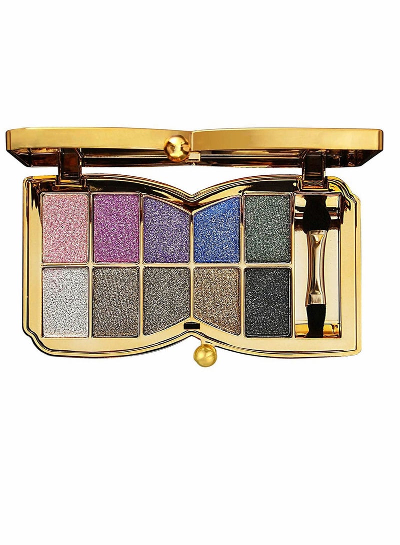 Glitter Eyeshadow plate 10 Colors Shimmer Long Lasting Palltes Diamond Shiny Colorful Eye Shadow Beauty Makeup Pallet for Women and Girls