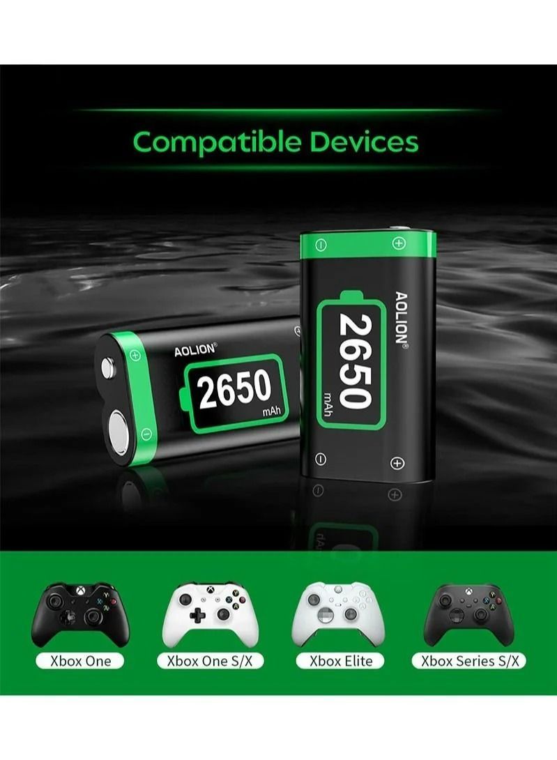 Rechargeable Battery Pack For Xbox One/Xbox Series X/S One Elite Controller With 2x2650mah