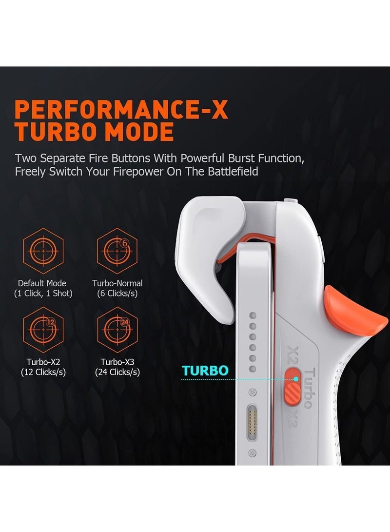 Won Mobile Gaming Trigger PUBG/COD Portable Grip Sensitive Shoot Aim Joysticks Double Fire Button Single Point/3x Burst/Custom Recording for IOS and Android Phone M1