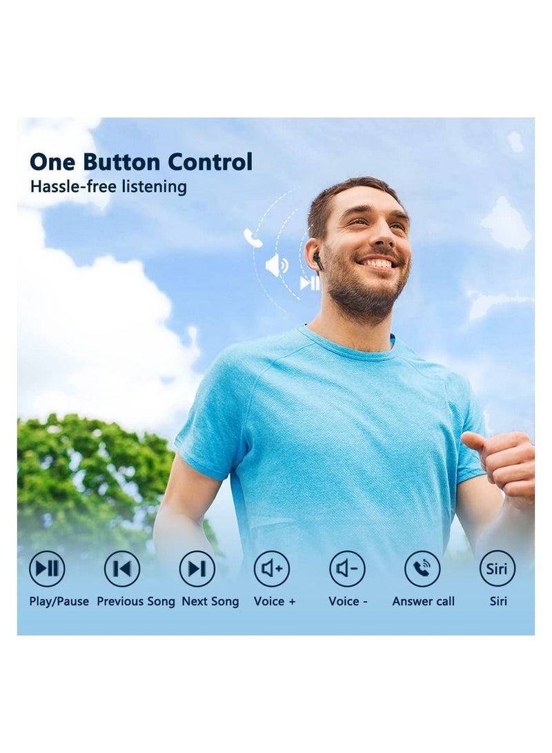 Wireless Earphones Bluetooth 5 Earbuds In Ear Stereo Sound TWS Headphones Touch Control Headset with Mic IPX5 Waterproof Premium Secure Fit for Sport Workouts and Running Black