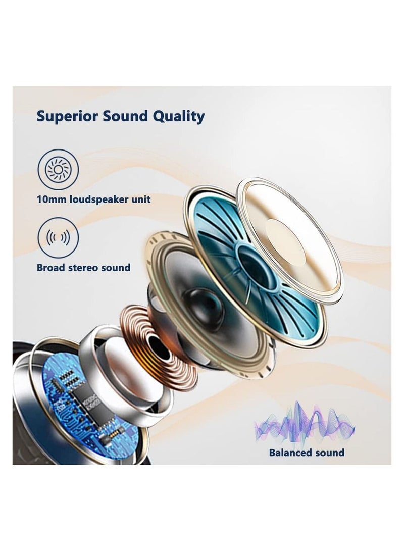Wireless Earphones Bluetooth 5 Earbuds In Ear Stereo Sound TWS Headphones Touch Control Headset with Mic IPX5 Waterproof Premium Secure Fit for Sport Workouts and Running Black