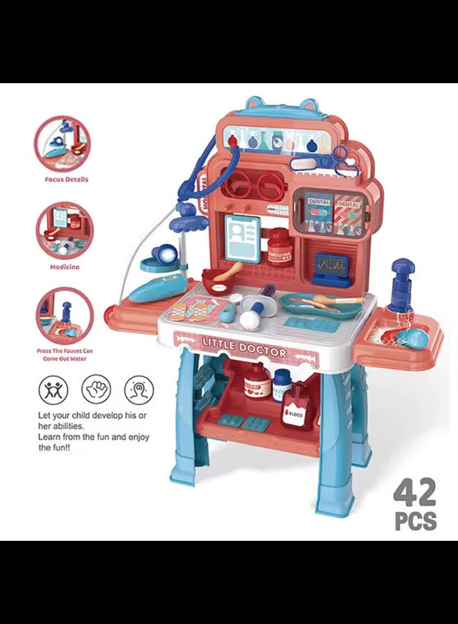 Educational Role Play Medical Toy Kids Simulation Doctor Medical Play Table 42pcs