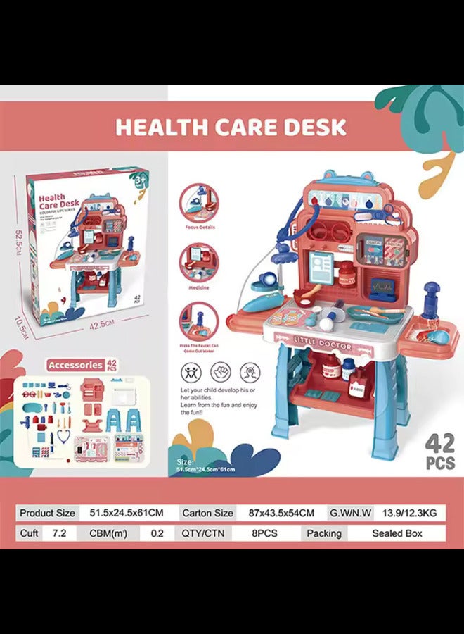 Educational Role Play Medical Toy Kids Simulation Doctor Medical Play Table 42pcs