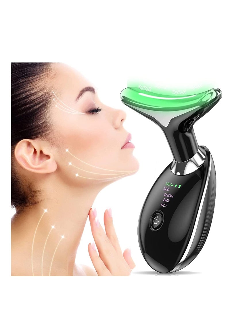 COOLBABY Facial Neck Lifting Machine Sonic Face Massager Beauty Device Wrinkles Remover Skin Rejuvenation Anti-aging Rechargeable 3 Modes Black