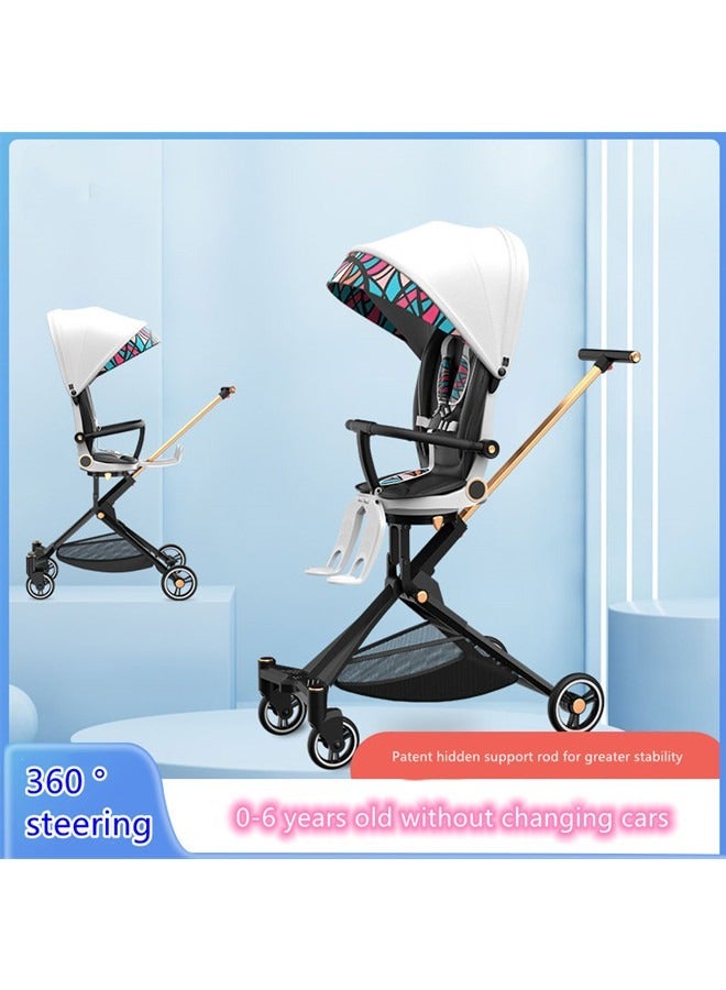 Lightweight Quick One Hand Fold 4 Wheels Baby Stroller With Top Tray