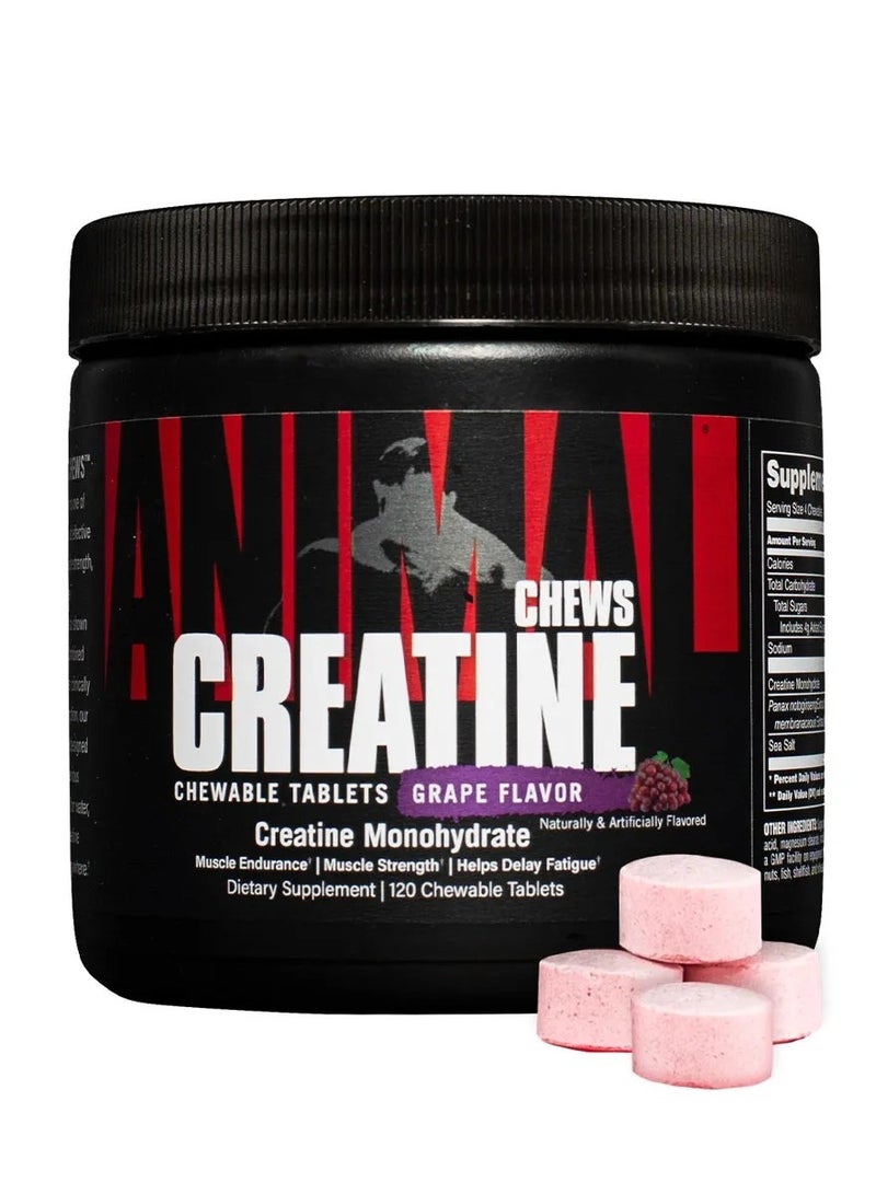 Universal Nutrition Animal Creatine, Grape, 120 Chewable Tablets