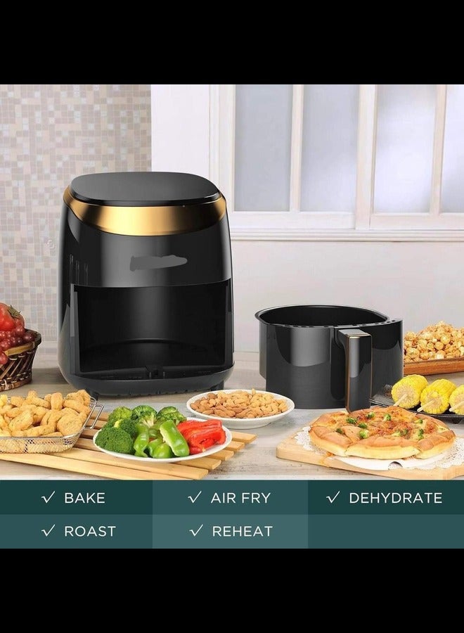 Air Fryer, 4.2 Quart Instant Pot with 9-in-one Cooking Functions, Nonstick Stainless Steel , No-Oil Air Fry, Roast, Bake, Reheat, Fit for 1-4 People (Black)