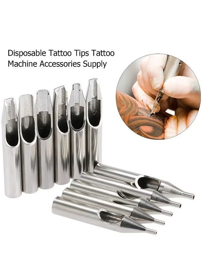 22 Piece Tattoo Tube Grip Needle Nozzle Set Kit Silver Tone