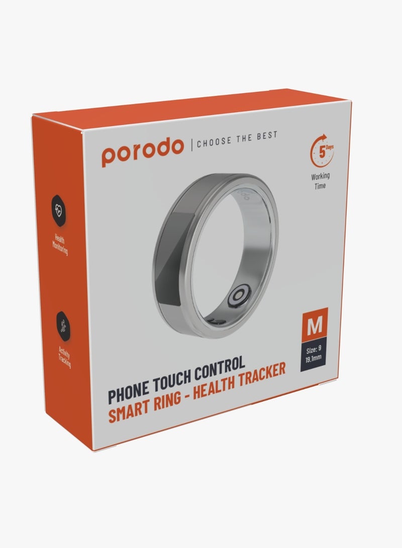 Phone Touch Control Smart Ring-Health Tracker M 19.1mm - Silver