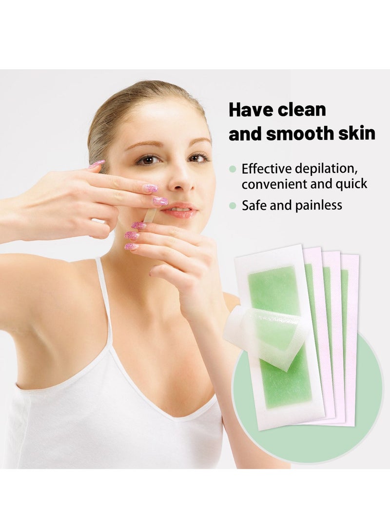 72 Pieces (4.5*9x72) Fast and Effective Hair Removal Wax Strips for Face Eyebrows Upper Lip Cheeks Epilator Fast Painless Hair Removal Kit Suitable for All Skin Types