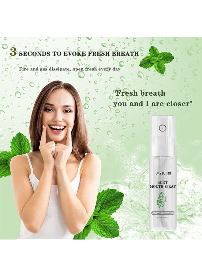 Mint Mouth Spray 30ml, Fresh Breath Oral Care Essence,Breath Freshener, Bad Breath Treatment, Long Lasting Breath Spray for Bad Breath, Fresh Breath Spray for Mouth Freshener