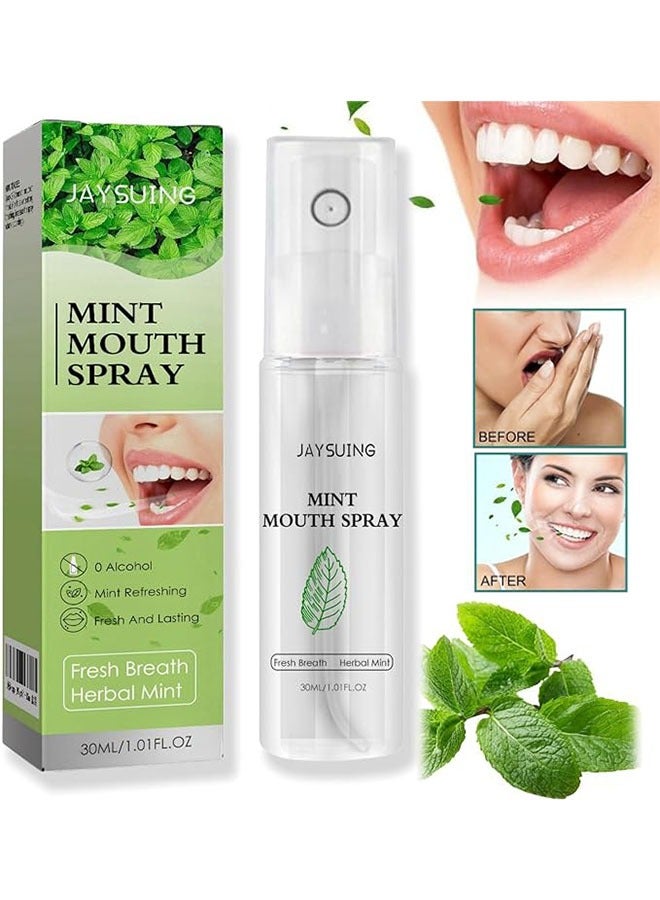 Mint Mouth Spray 30ml, Fresh Breath Oral Care Essence,Breath Freshener, Bad Breath Treatment, Long Lasting Breath Spray for Bad Breath, Fresh Breath Spray for Mouth Freshener