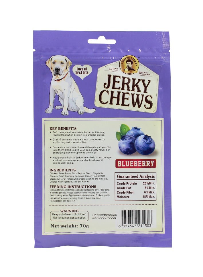 Charlie Jerky Chews Stick Blueberry Flavor Premium Dog Treats Pack of 5Bags