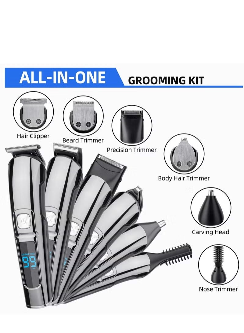 Hair Clipper Cordless Professional 11 in 1 Hair Trimmers Multifunctional Mens Grooming Kit for Beard Face Nose and Ear Hair Waterproof USB Rechargeable