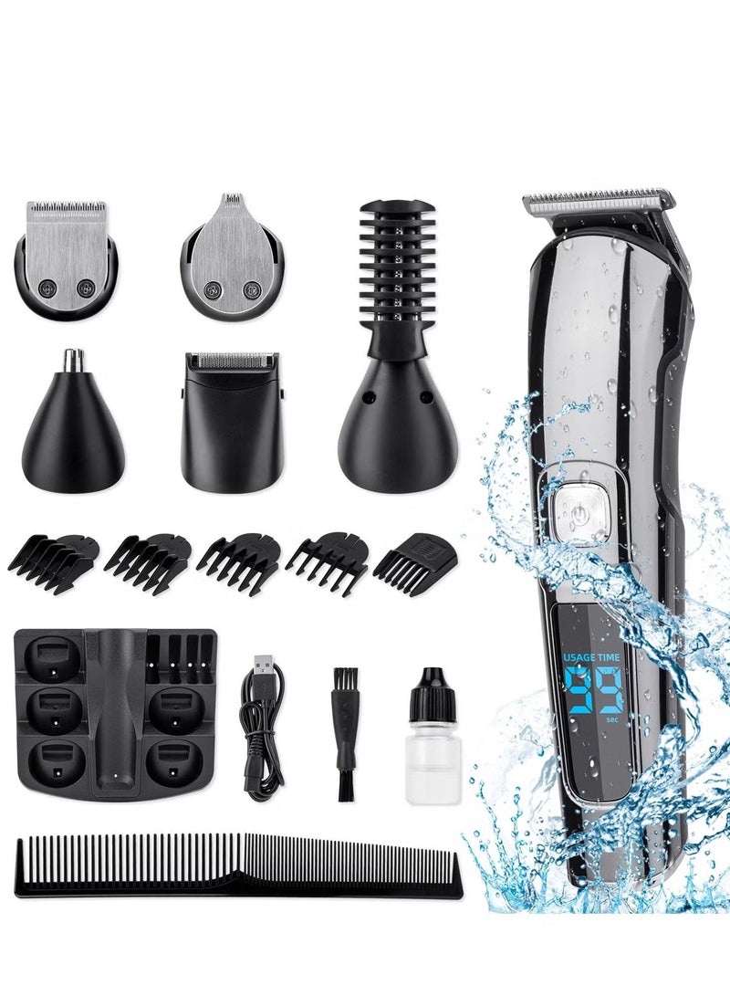 Hair Clipper Cordless Professional 11 in 1 Hair Trimmers Multifunctional Mens Grooming Kit for Beard Face Nose and Ear Hair Waterproof USB Rechargeable