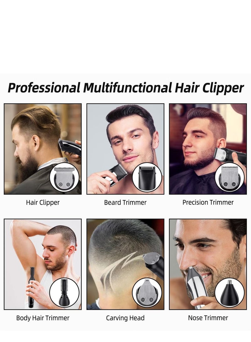 Hair Clipper Cordless Professional 11 in 1 Hair Trimmers Multifunctional Mens Grooming Kit for Beard Face Nose and Ear Hair Waterproof USB Rechargeable