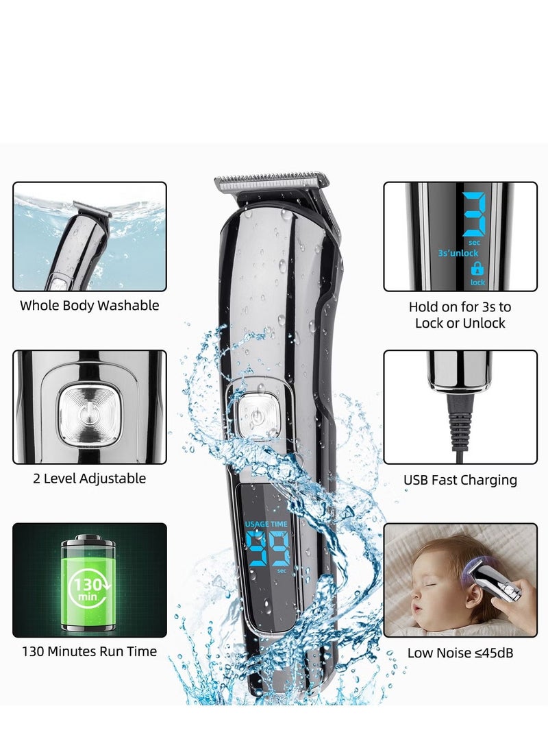 Hair Clipper Cordless Professional 11 in 1 Hair Trimmers Multifunctional Mens Grooming Kit for Beard Face Nose and Ear Hair Waterproof USB Rechargeable