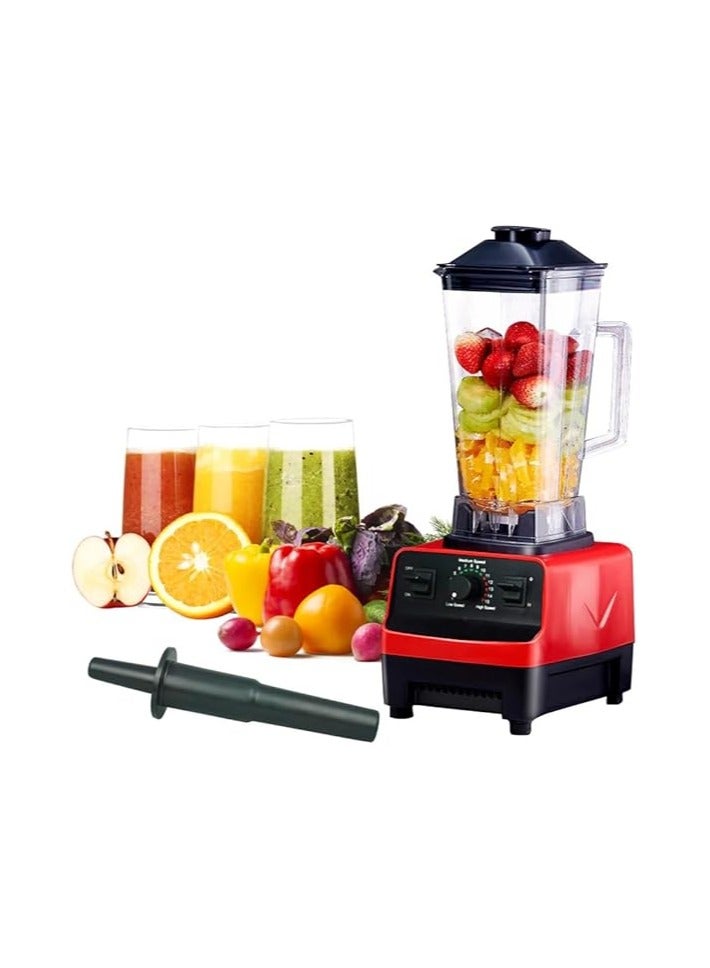 SILVER CREST 4500W High-Power Multifunctional Blender - Stainless Steel Blades, Commercial Fruit Processor, Juicer Grinder & Ice Smoothie Maker for Home & Shop | Red & Black