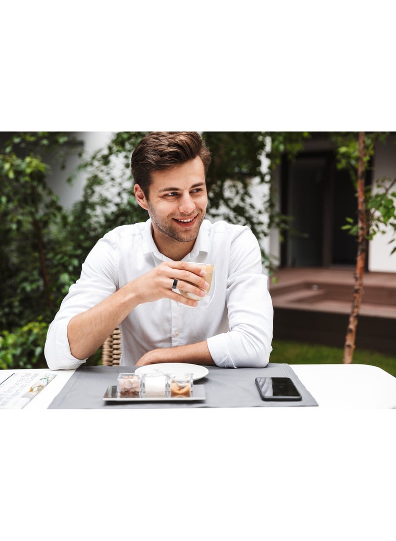 Phone Touch Control Smart Ring-Health Tracker L 20.7mm - Black